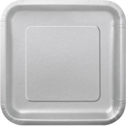 UNIQUE - 16 kleine zilverkleurige kartonnen borden - Decoratie > Borden